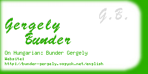 gergely bunder business card